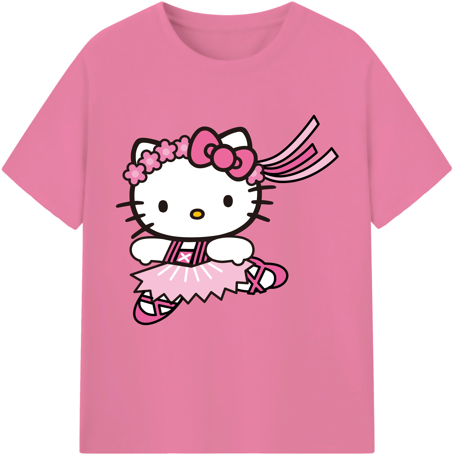 （画像用） Hello Kitty ハローキティ 綿100％半袖Tシャツ（フロントプリント）